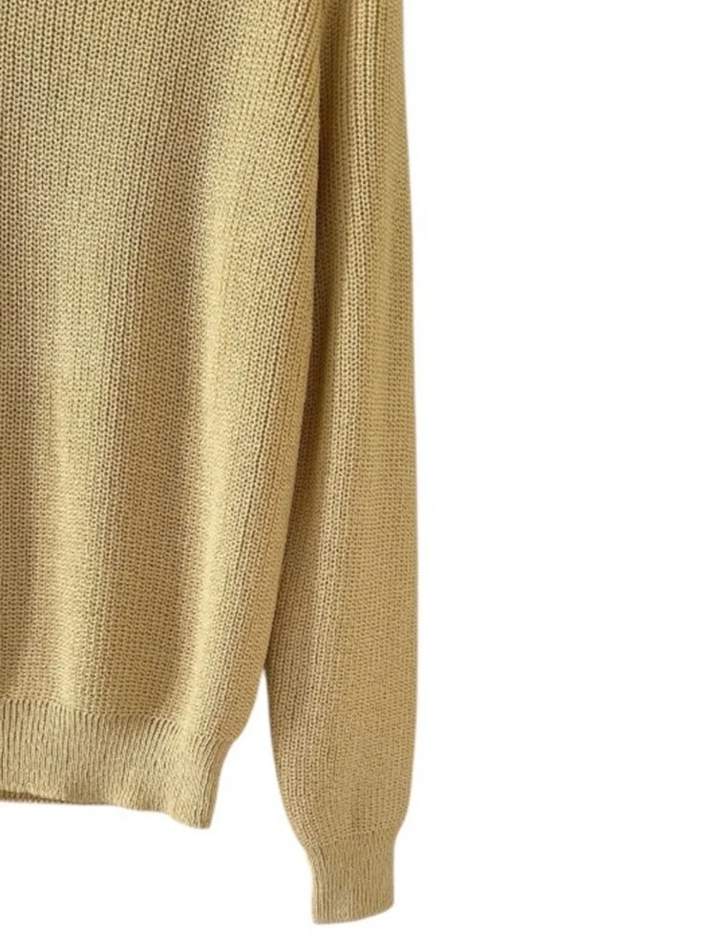 St. John Yellow V-Neck Long Sleeve Wool Blend Knit Sweater Size 2